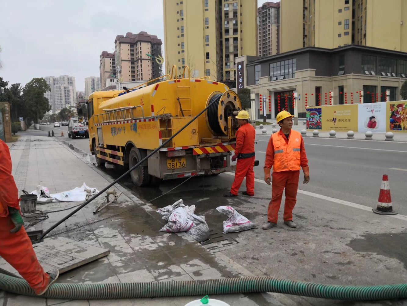 芦溪排污管道清淤-管道清洗